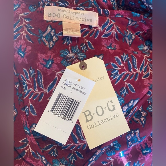 NWT BAND OF GYPSIES BOHO LIGHTWEIGHT LINED TIE WAIST MAXI SIZE LARGE - Picture 4 of 5